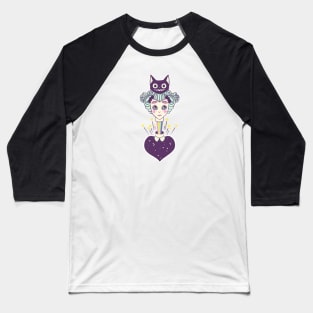 Alice In Wonderland And The Cheshire Cat Art Baseball T-Shirt